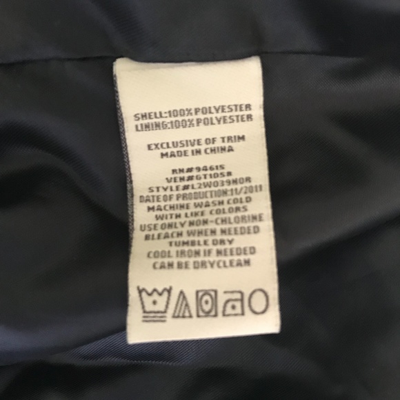 Hawke & Co Dark Blue Long Snap Front Hidden Zip Front Tie Tab Sleeve Jacket - Picture 6 of 7